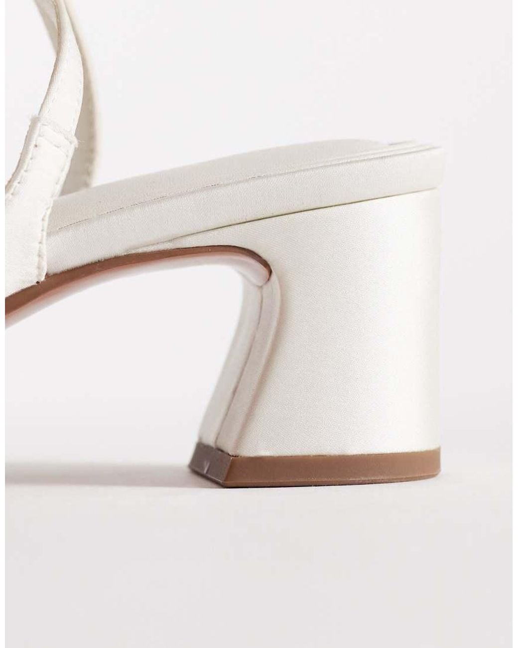ASOS White Honeybee Mid Block Heeled Sandals