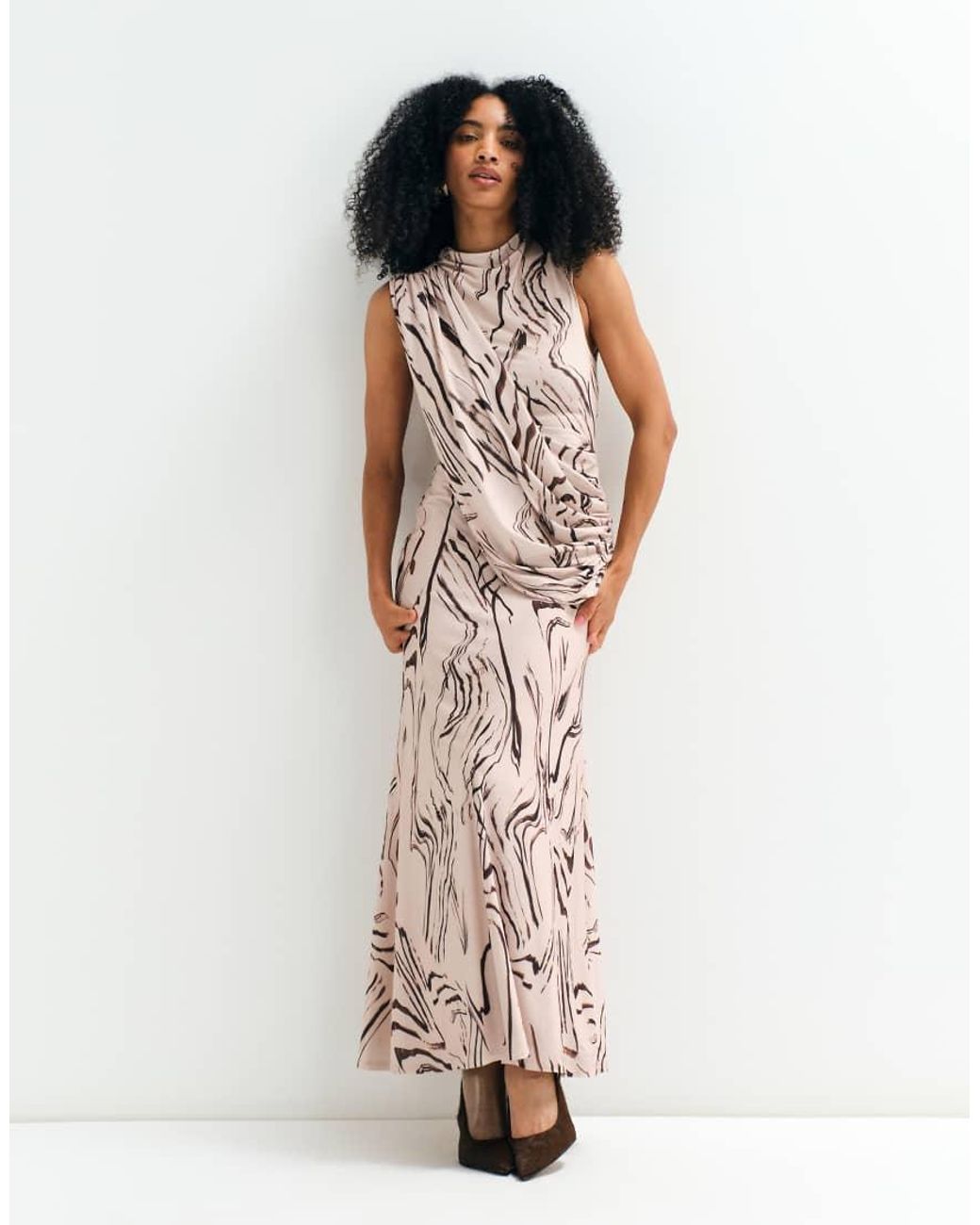 ASOS White Asos Adaptive Sleeveless Drape Maxi Dress