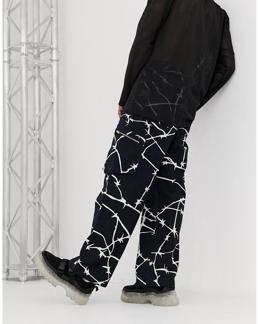 Jaded London Barbed Cargo Trousers in Black for Men | Lyst