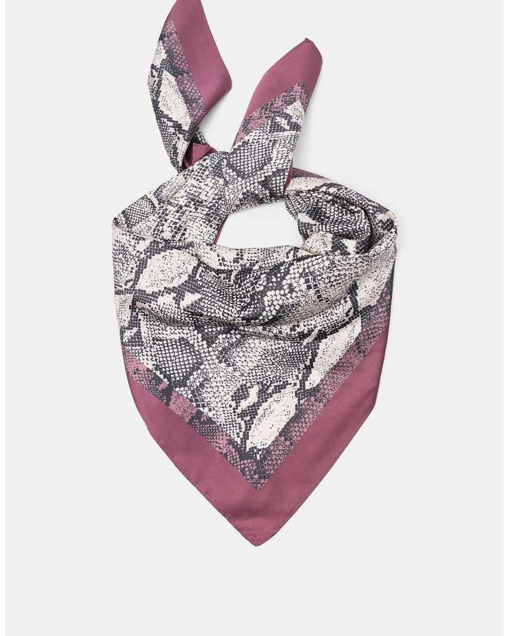 Pull&Bear Gray Bandana Satin Snakeskin Print