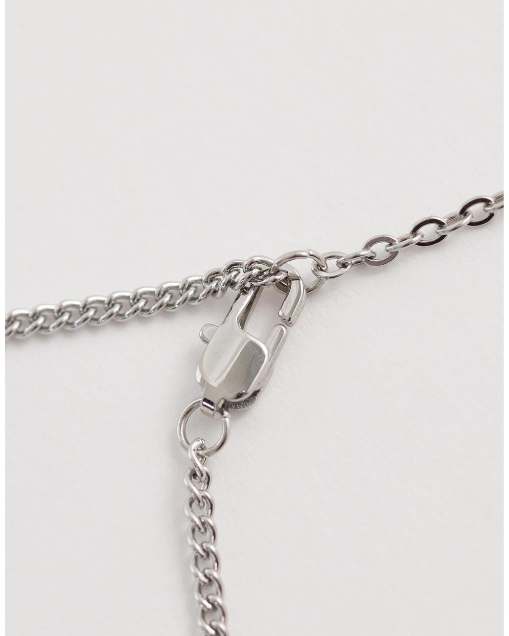 ASOS – farbene halskette aus wasserfestem edelstahl mit doppelseitigem münzanhänger in White für Herren