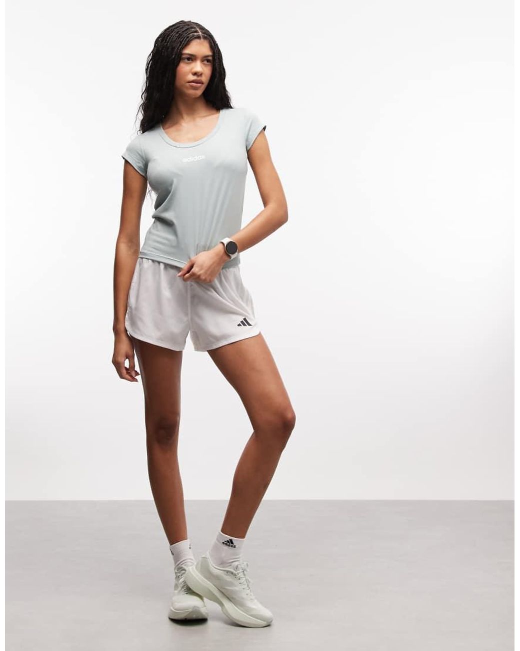 Adidas Originals Gray Adidas Training Hyperglam Linear Baby Tee