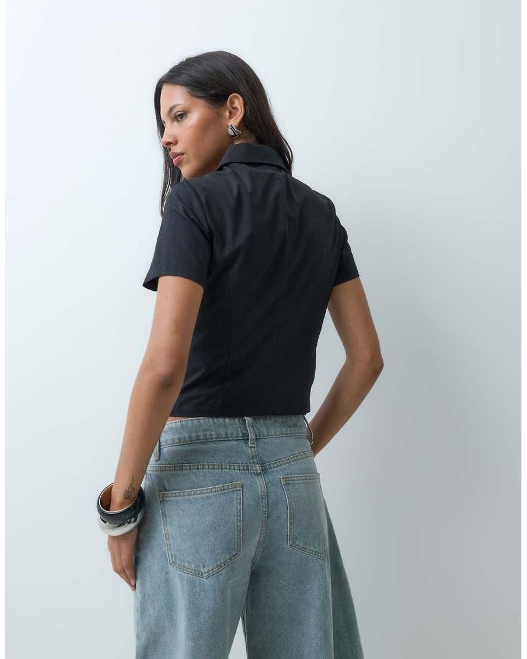 Cotton On Black Button Down Trench Shirt