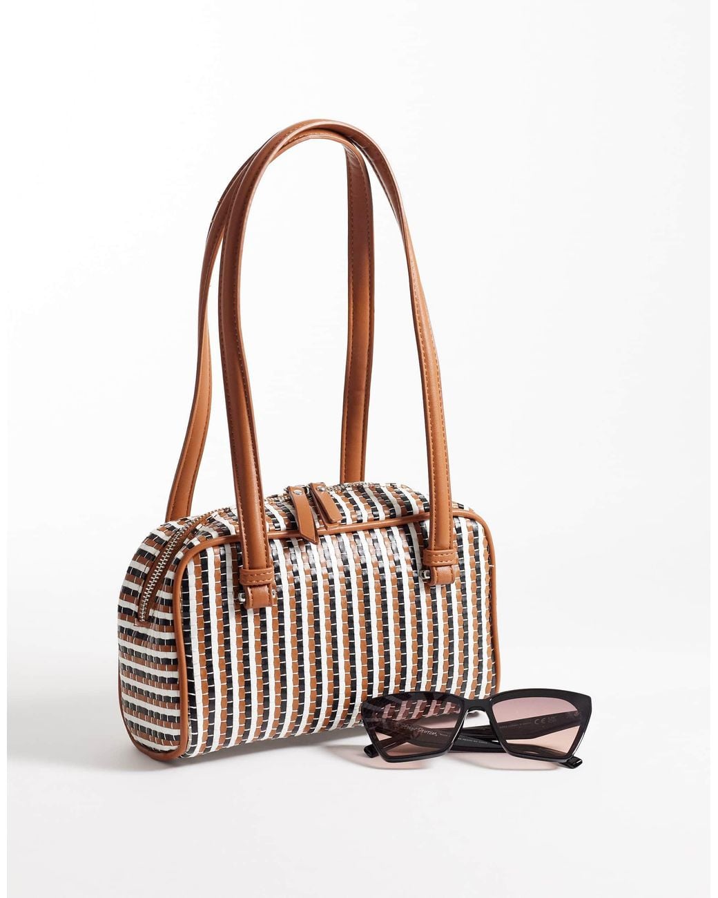 ASOS Black Weave Boxy Shoulder Bag