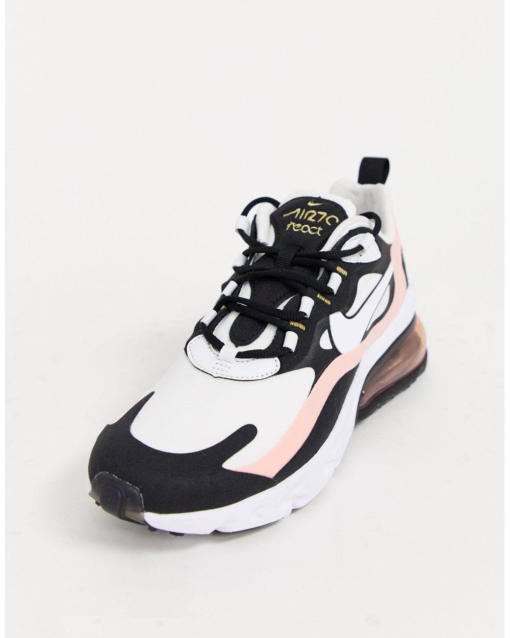 Nike Pink And Black Air Max 270 React Sneakers-white | Lyst Australia