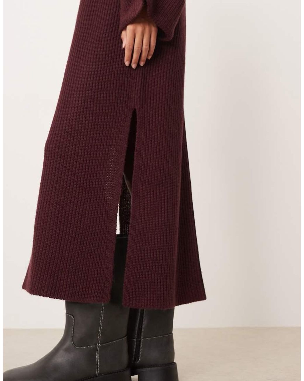 Vila Red High Neck Knitted Maxi Dress