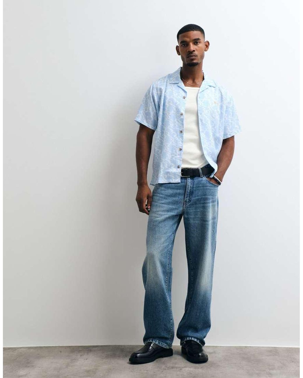 BLKVIS White Bagliore Patterned Shirt Co-ord for men