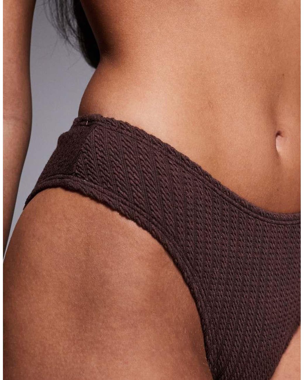 The Frolic Brown Exclusive Crinkle Brazillian Bikini Bottom Co-Ord