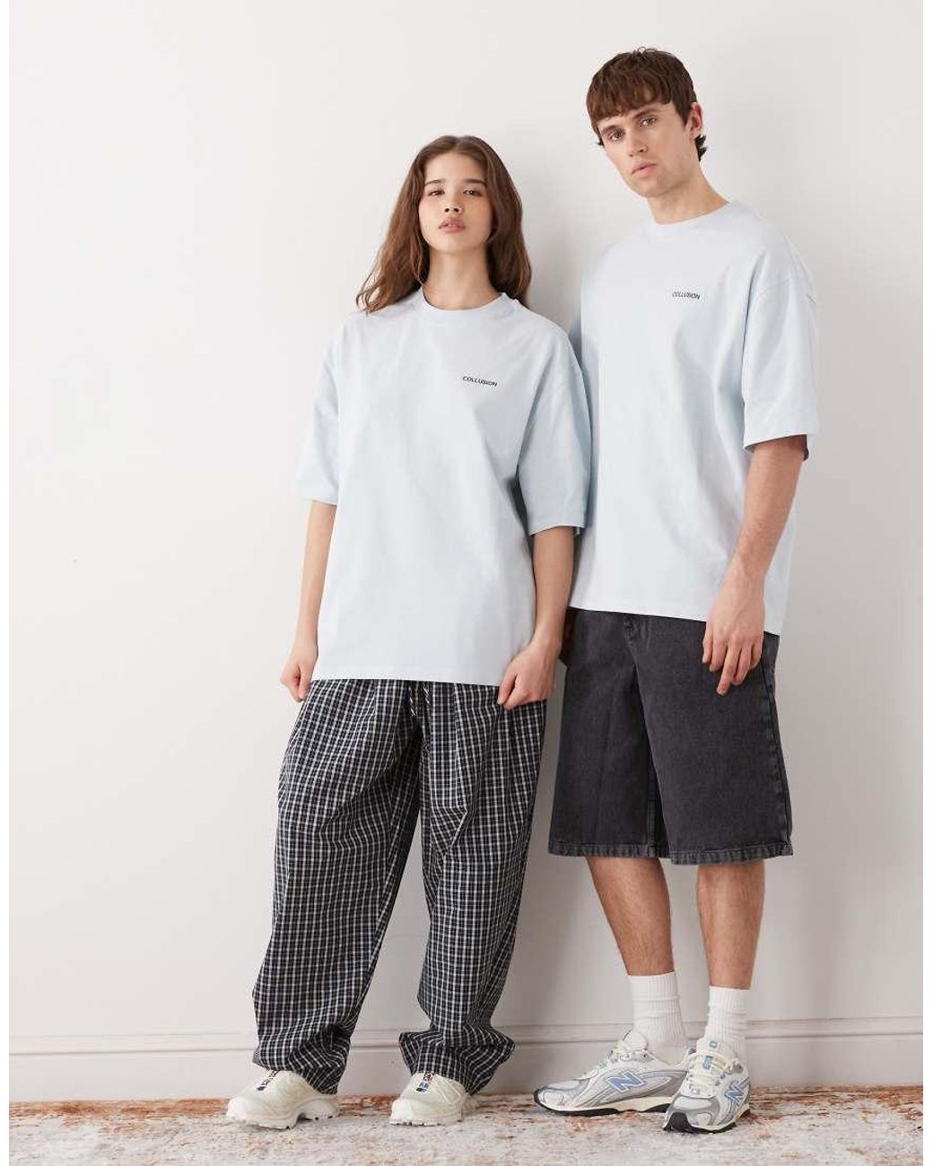 Collusion White Unisex Oversized T-shirt With Back Graphic