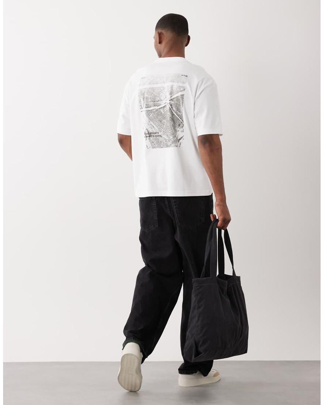 Boss White Citylights Chest Print T-Shirt for men