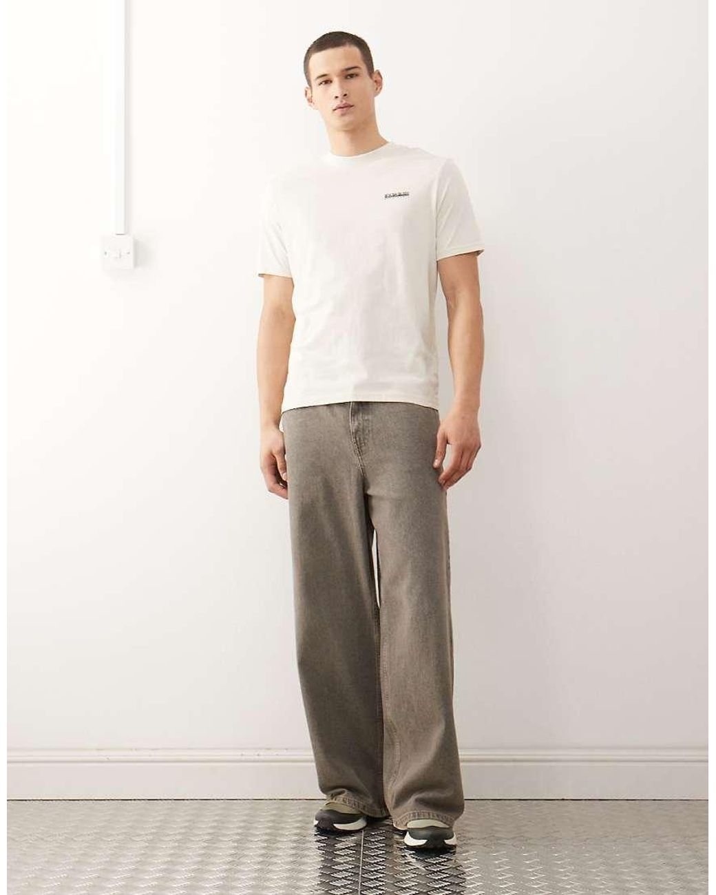 Napapijri White Small Logo T-shirt for men