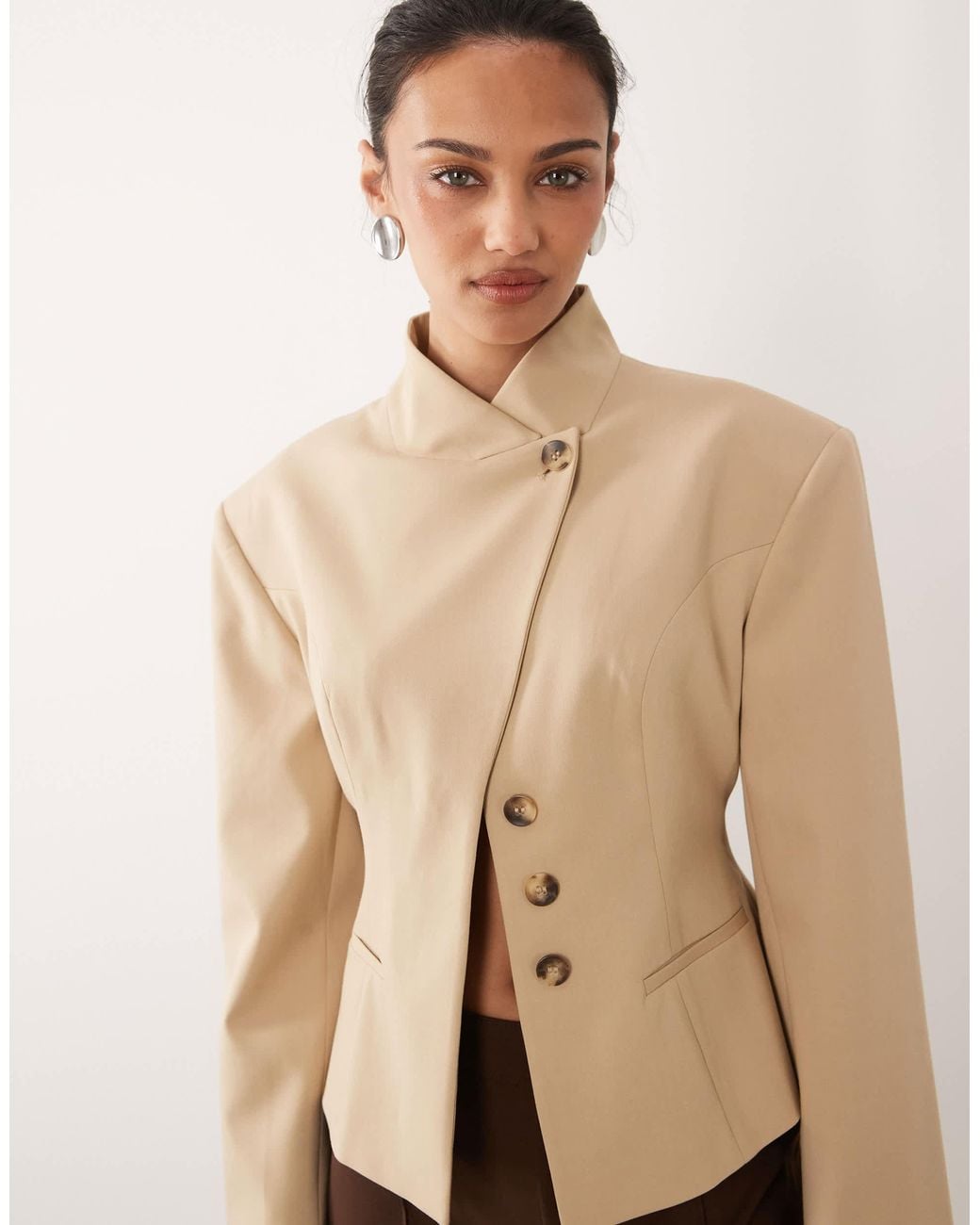 ASOS Natural Cinch Wrap Blazer