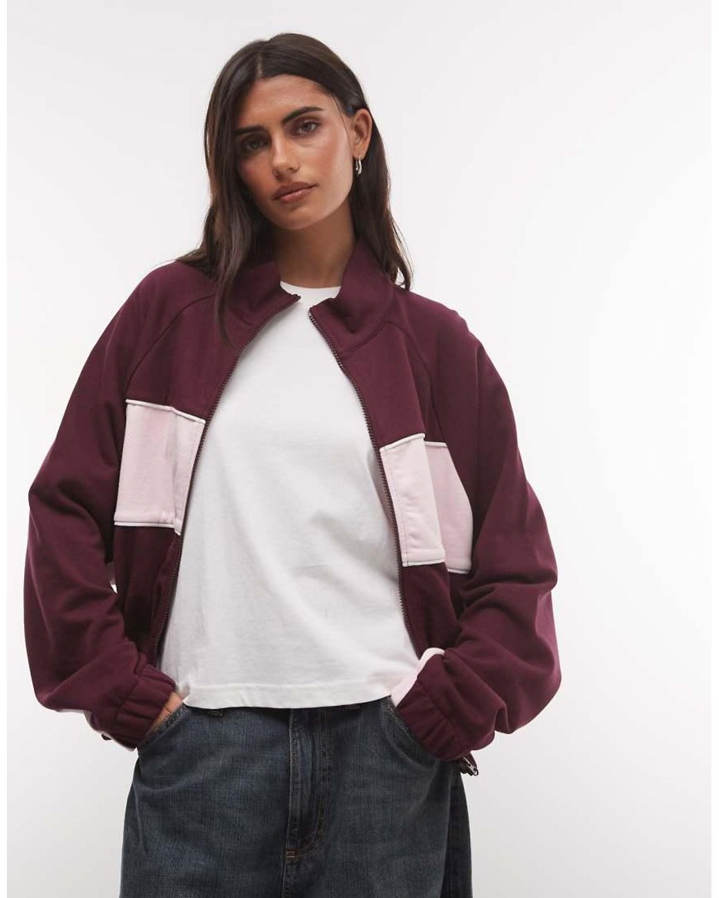 ASOS Sweat Trackjack Met Panelen in het Red