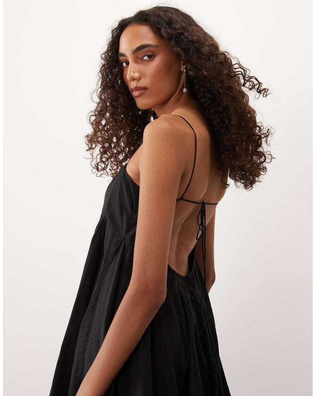 ASOS Black Asos Design Tall Premium Tiered Cami Maxi Dress With Godet Full Hem Skirt