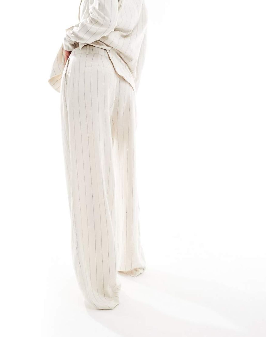 Vero Moda White Mix And Match Linen Touch Pleat Front Trouser Co-Ord