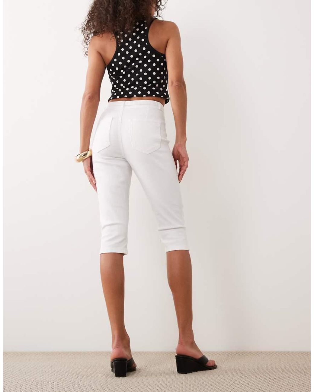 ASOS White Capri Jeans With Belt