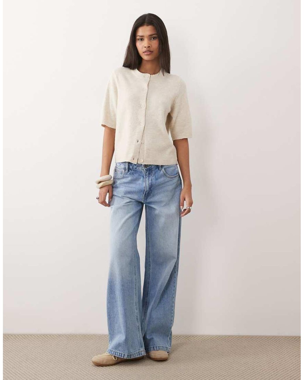 Vila White Short Sleeve Soft Knitted Cardigan
