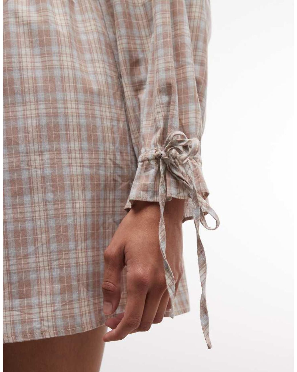 Daisy Street Natural Chuck On Smock Long Sleeve Mini Dress