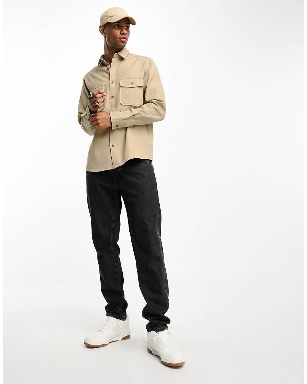 ASOS Natural Cotton Overshirt for men
