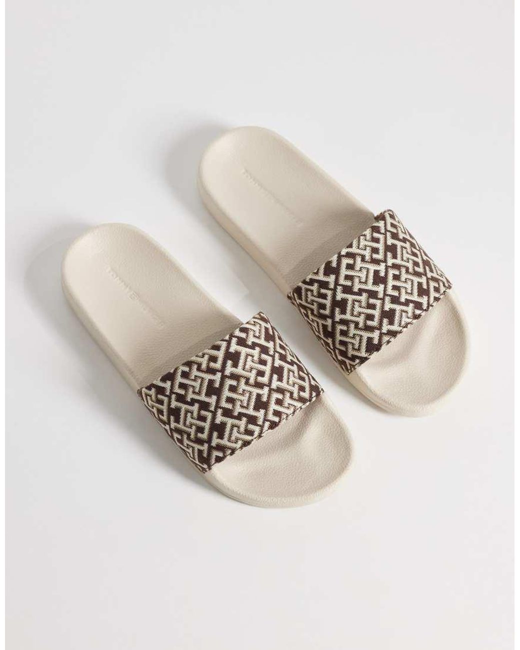 Tommy Hilfiger Natural Monogram Pool Slider