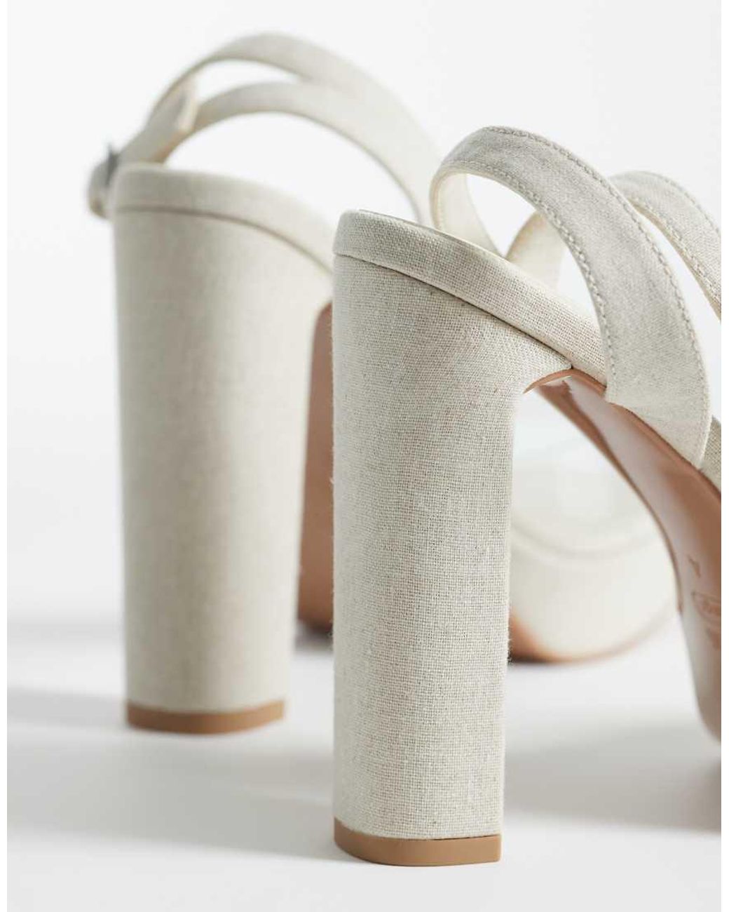 ASOS White Naples Platform Barely There Block Heeled Sandals