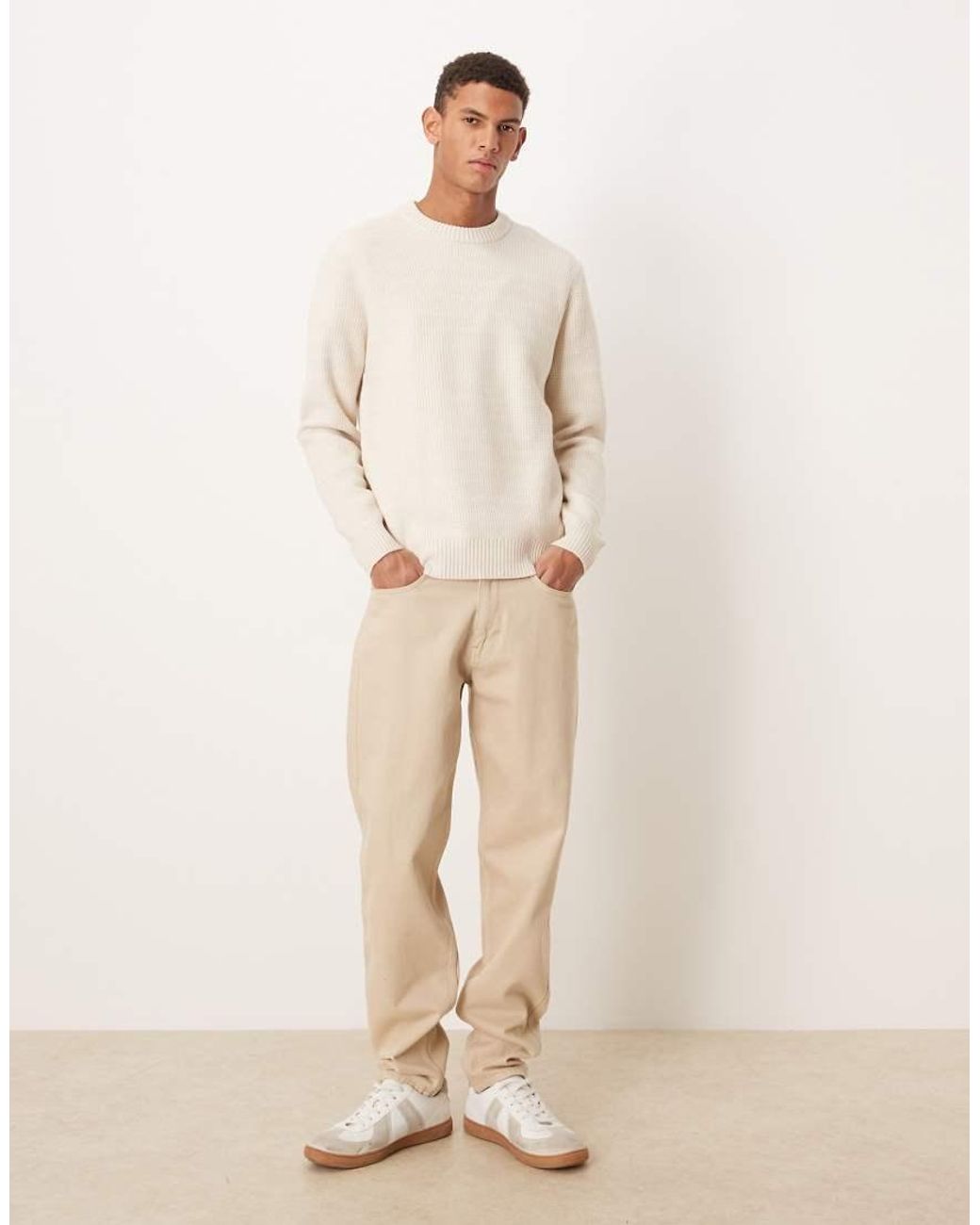 Mango Natural Texture Knitted Jumper With Chunky Neck for men