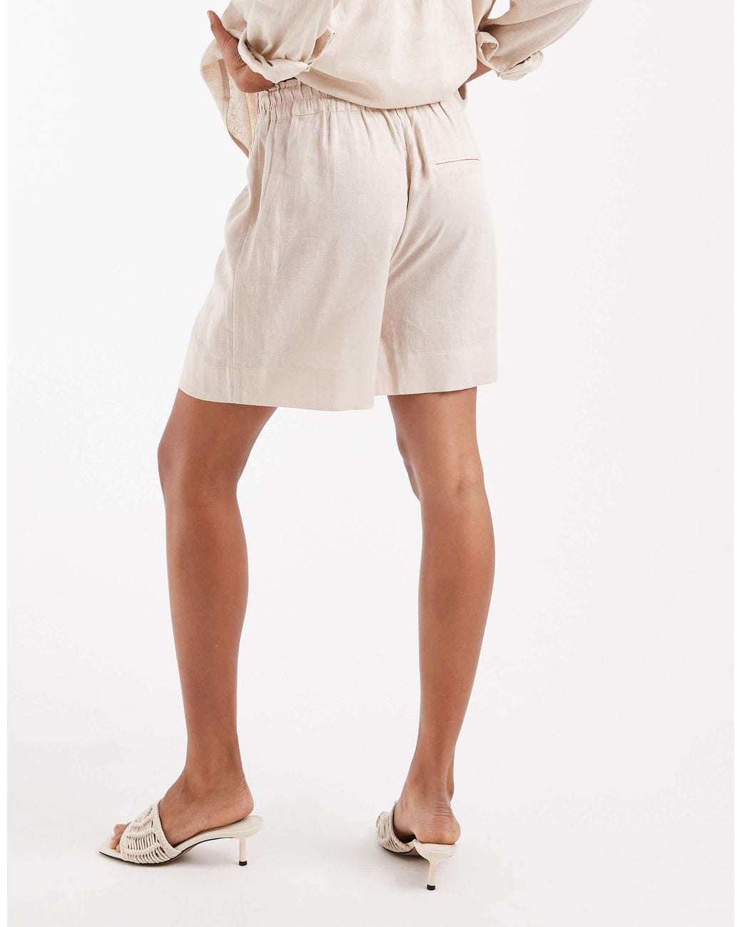 ONLY White Linen Shorts Co-ord