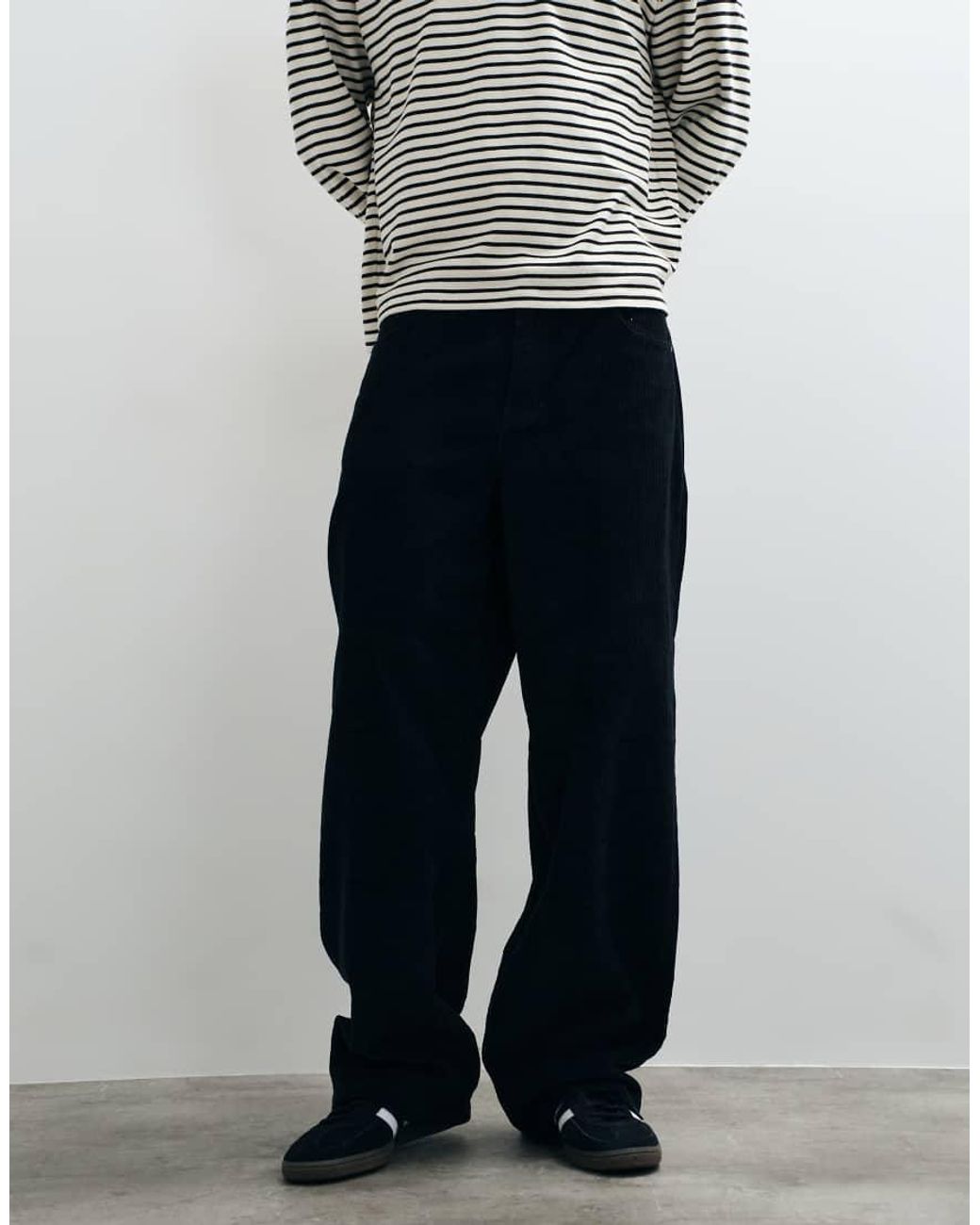 ASOS Gray Baggy Corduroy Trousers for men