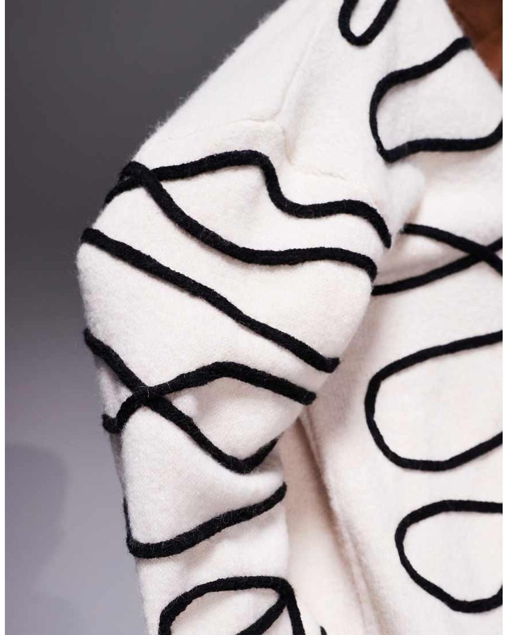 Kaiia Gray Exclusive Crew Neck Abstract Stitch Jumper