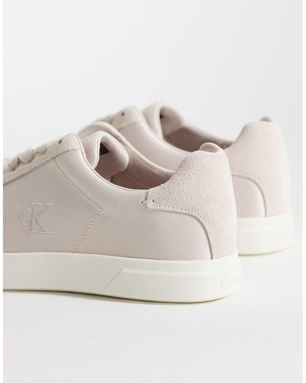 Calvin Klein White Satin Mix Cupsole Sneakers