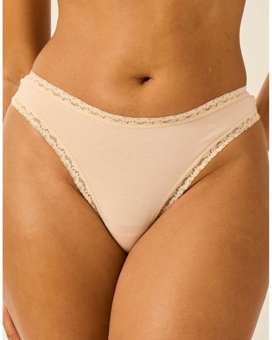 Stripe & Stare Natural Thong Four Pack