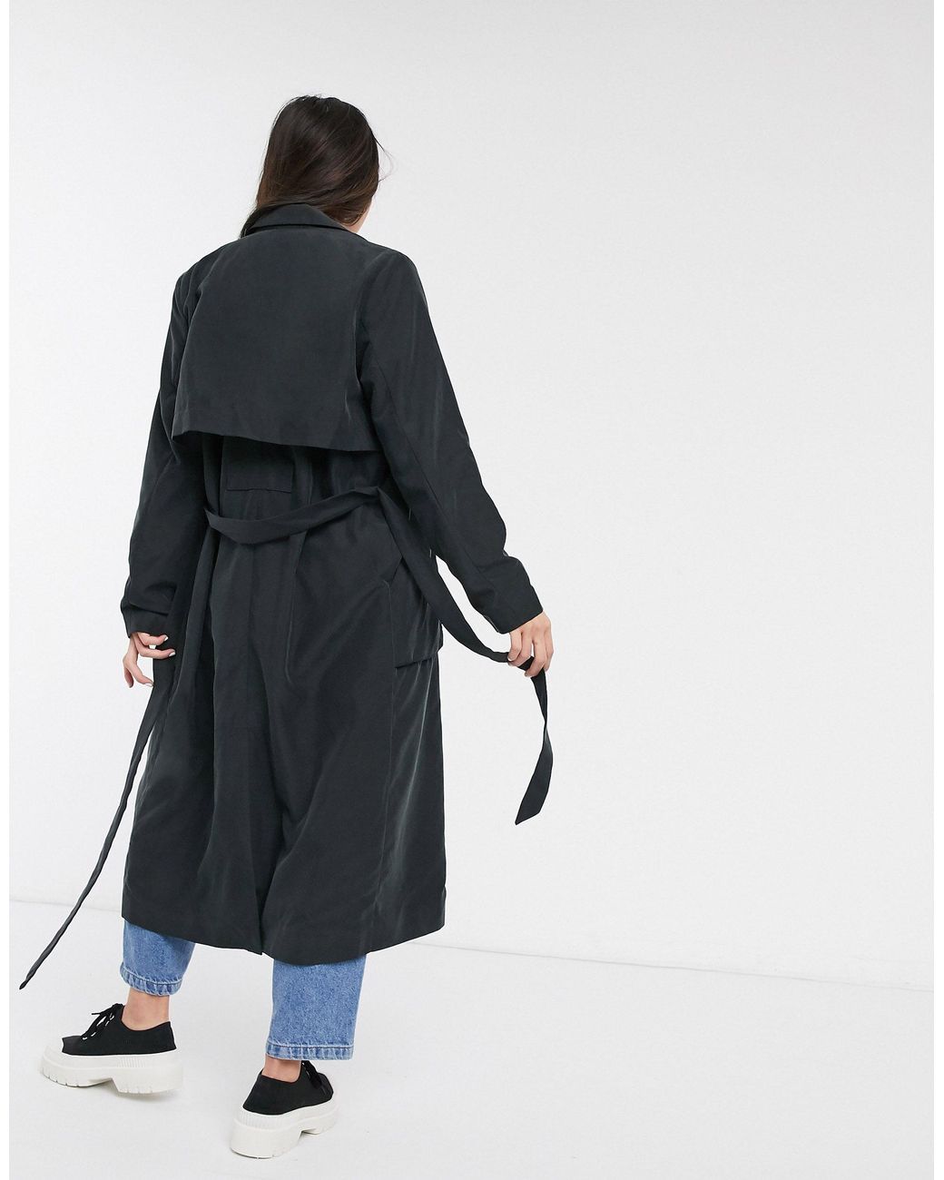 Monki soft trench coat cheap