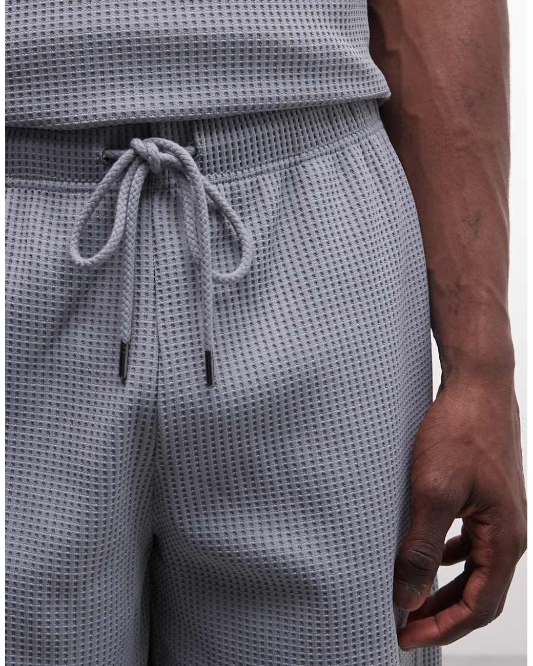 Rains White 41390 Co-ord Loose Fit Waffle Drawstring Logo Shorts for men