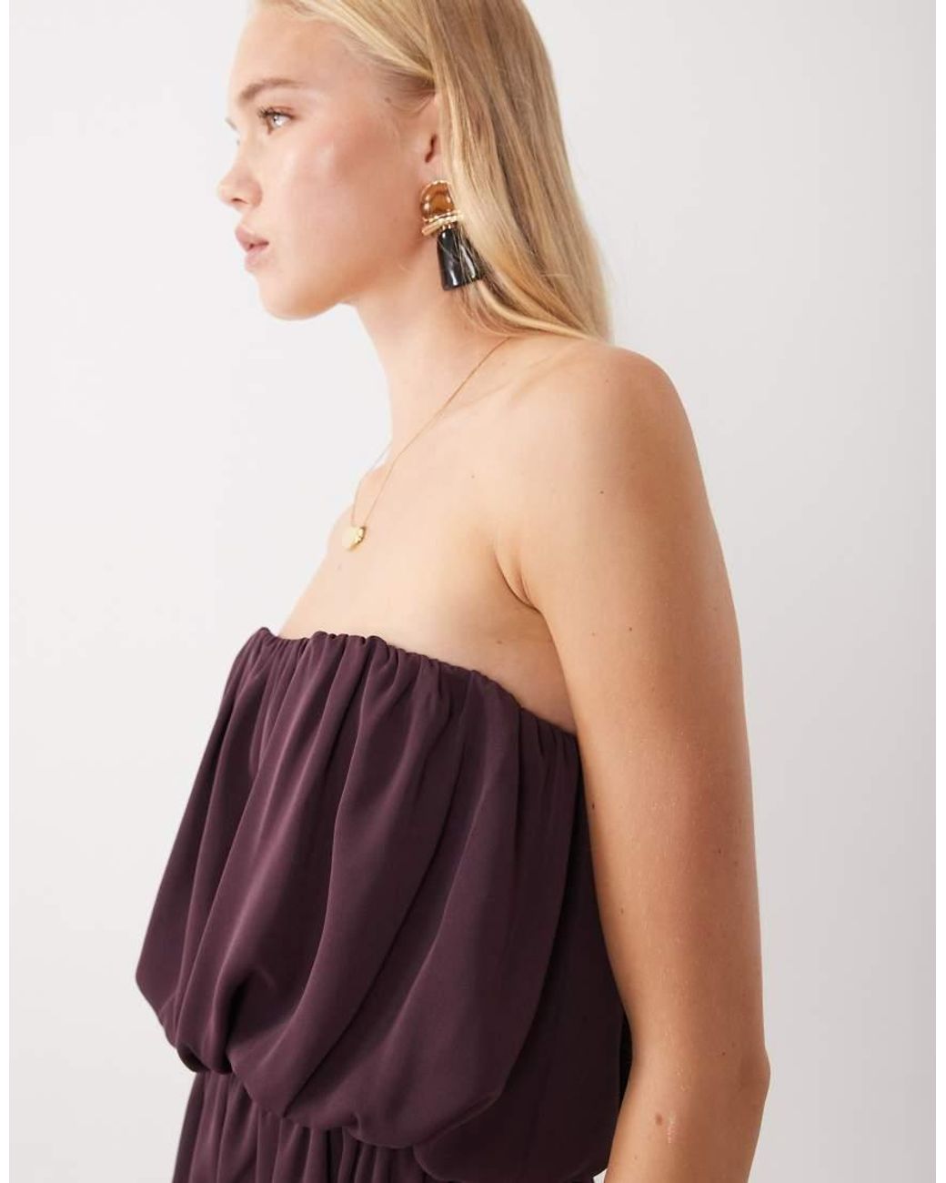 ASOS Purple Satin Bubble Playsuit