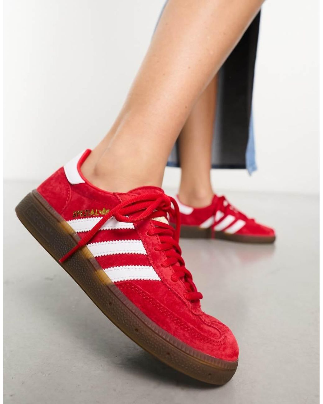 Red adidas spezial trainers best sale
