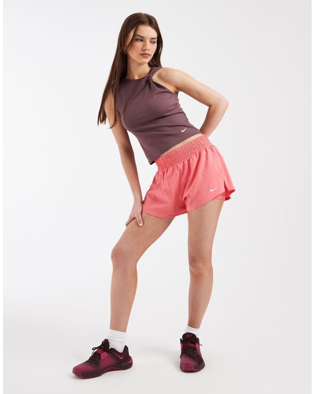 Nike Pink Nike One Training Dri-fit Mid Rise 3 Inch 2