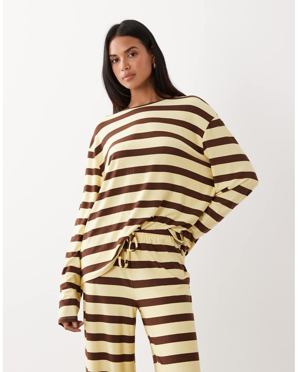 Kaiia White Super Soft Jersey Crew Neck Oversized Long Sleeve Top