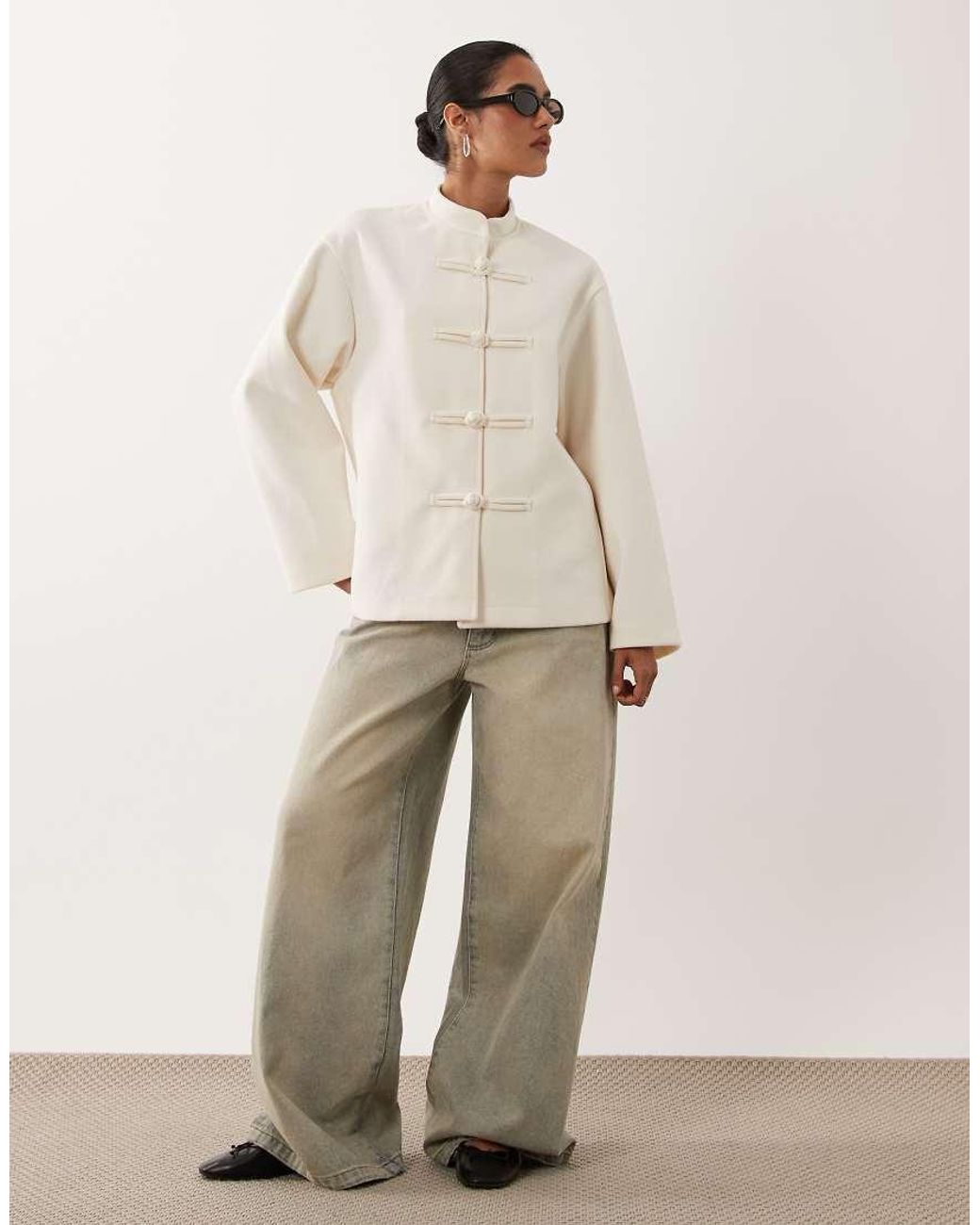 Gina Tricot Natural Button Through Jacket