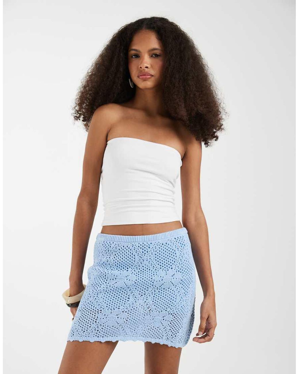 Gap Blue Pointelle Light Knit Mini Skirt