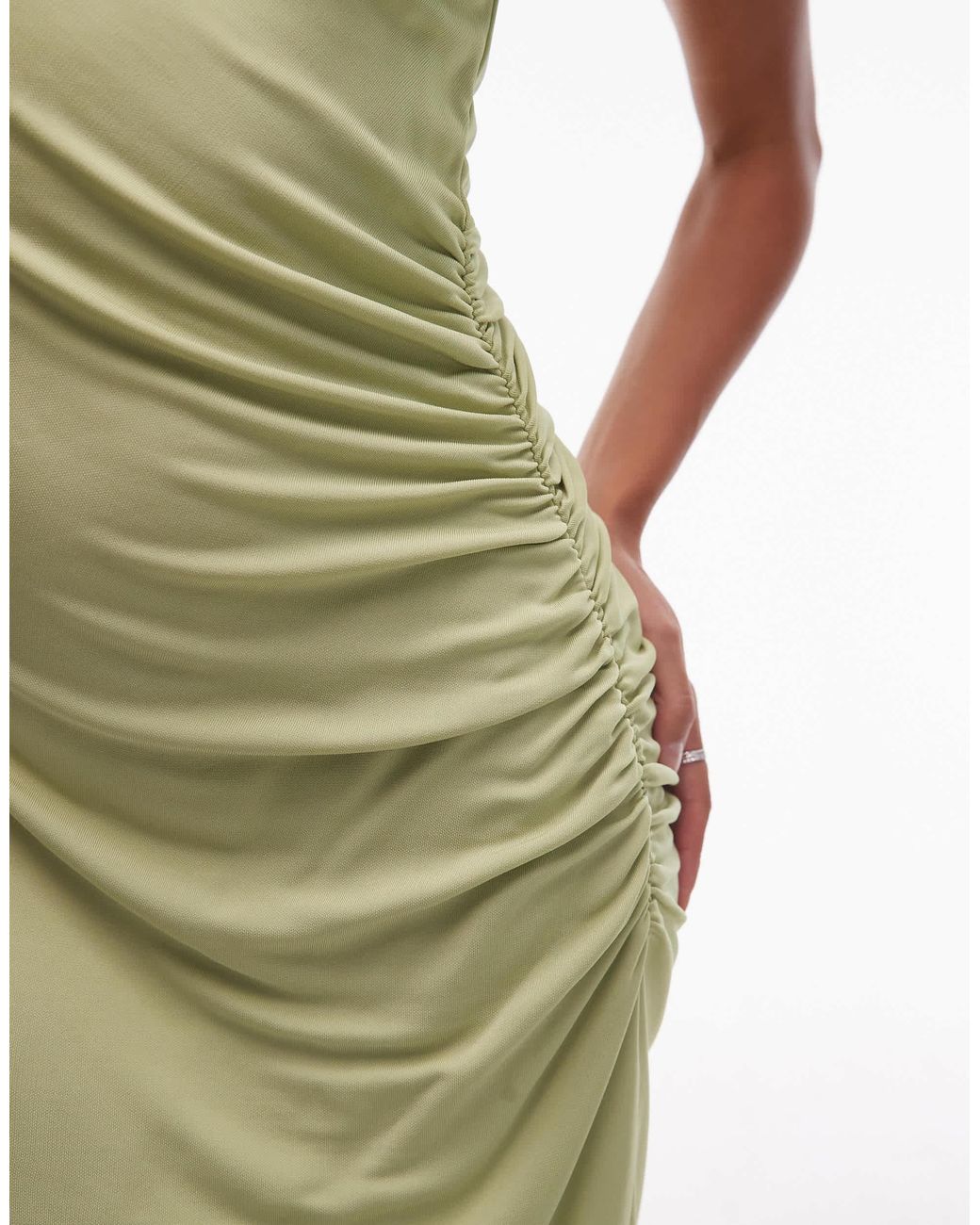Other Stories One Shoulder Midi Dress With Drape Detail In White Lyst Other Stories One Shoulder Midi Dress With Drape Detail In White Lyst