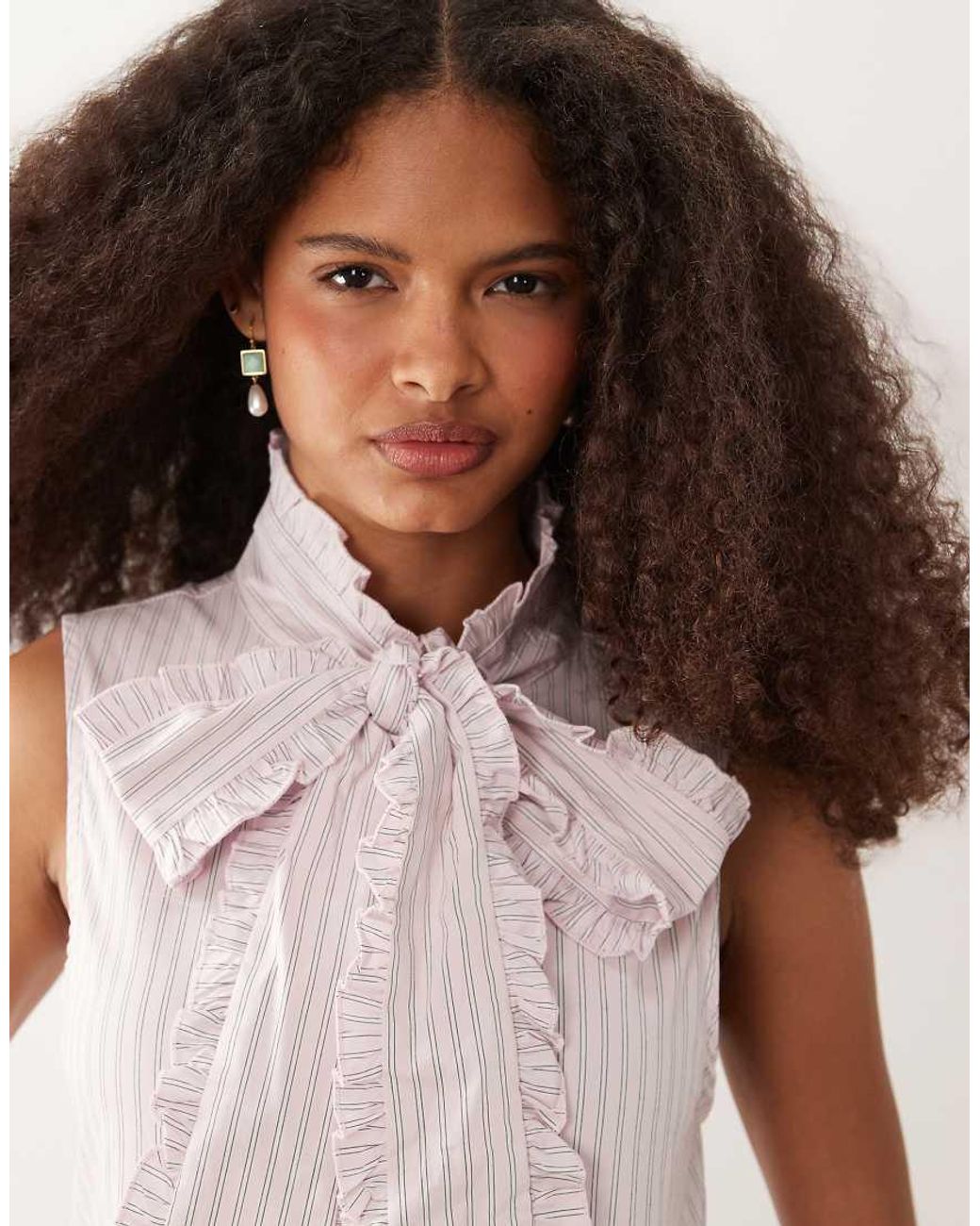 Sister Jane Pink Wave Tripe Bow Detail Tiered Skirt Maxi Dress