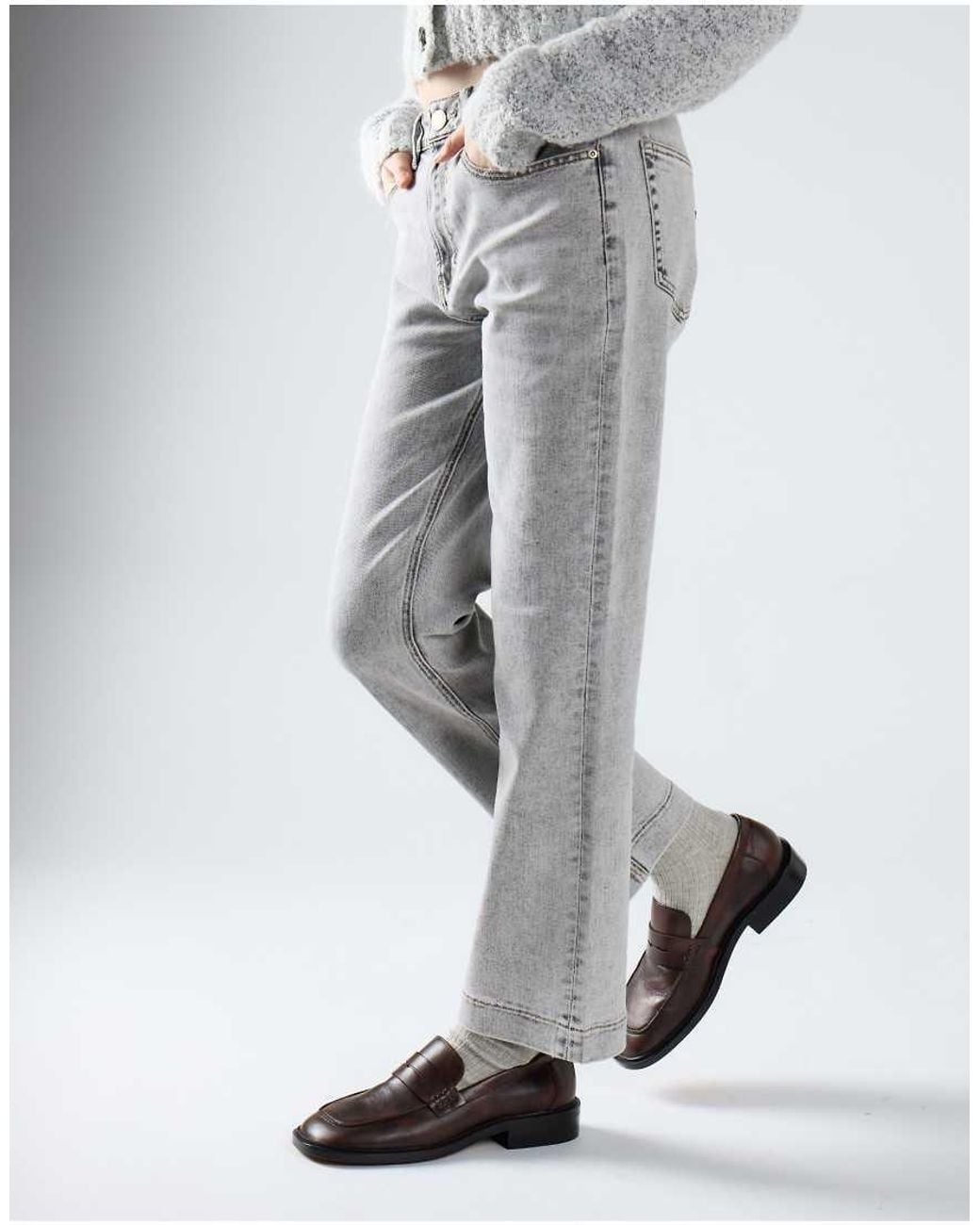 Glamorous Gray Slim Straight Jeans