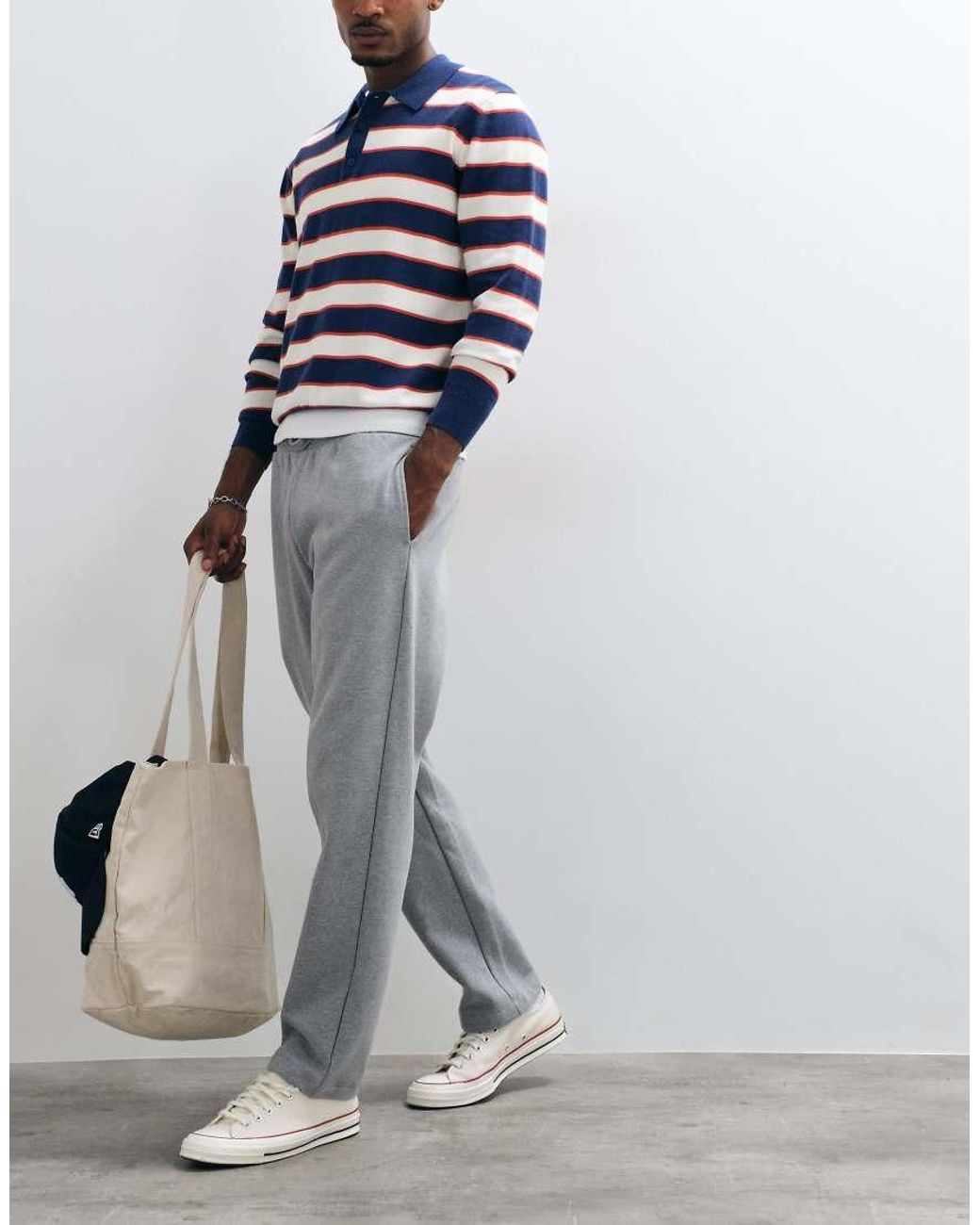 ASOS White Premium Heavyweight 400gsm Straight Leg jogger for men