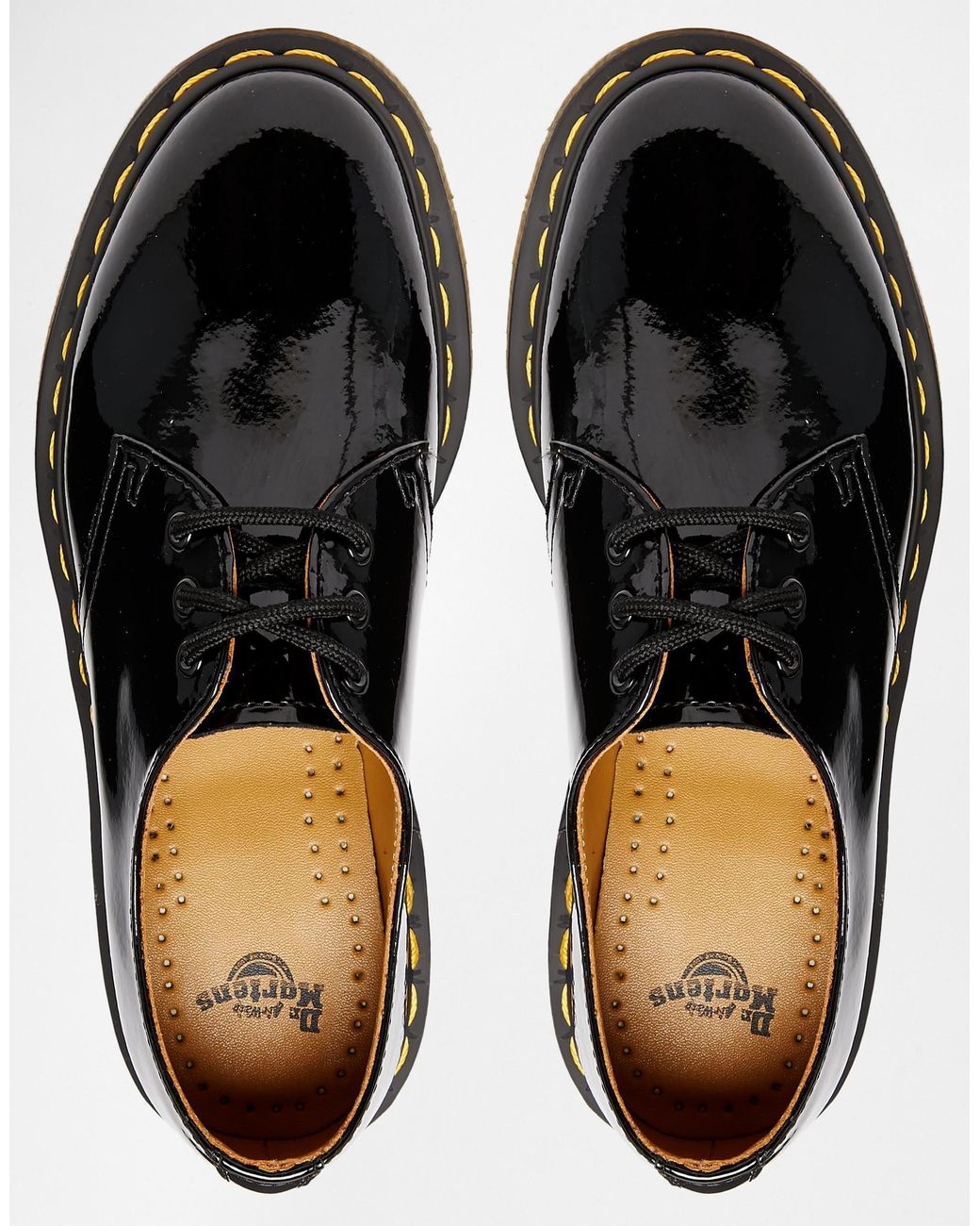 dr martens 1461 classic black flat shoes