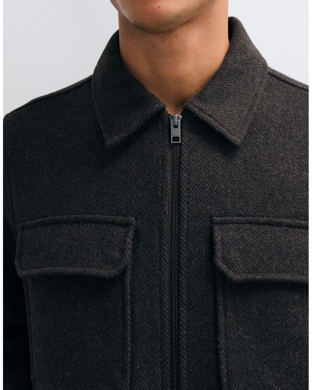Jack & Jones Black Wool Blend Jacket for men