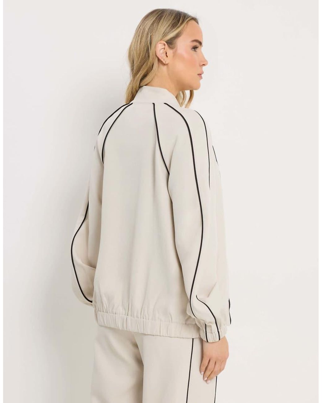 Long Tall Sally Natural Piped Zip Through Jacket