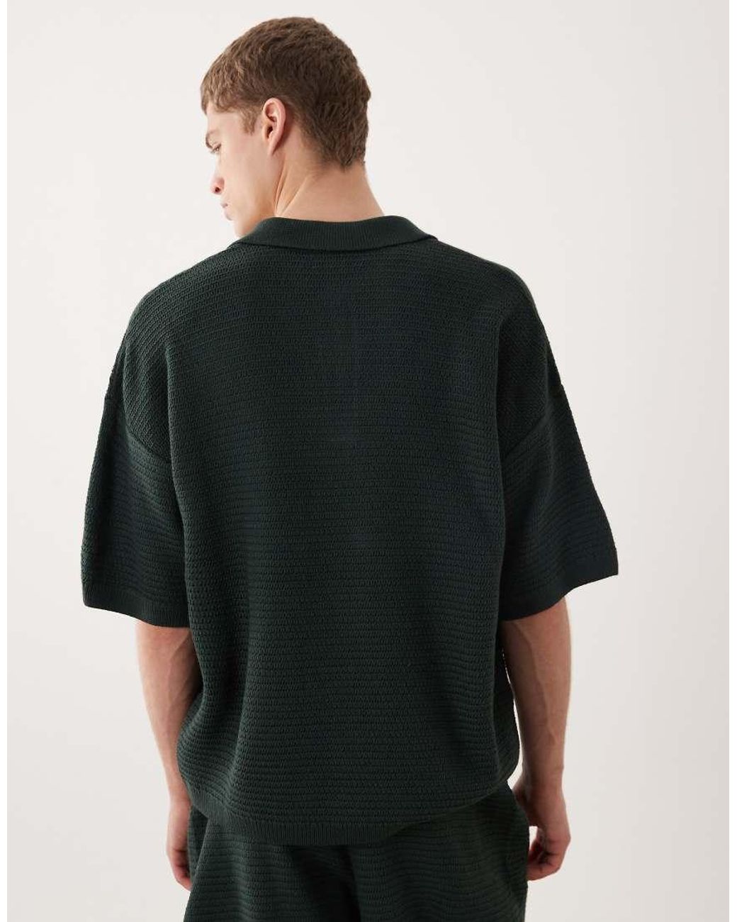 ASOS Black Oversized Knitted Co-ord Notch Neck for men