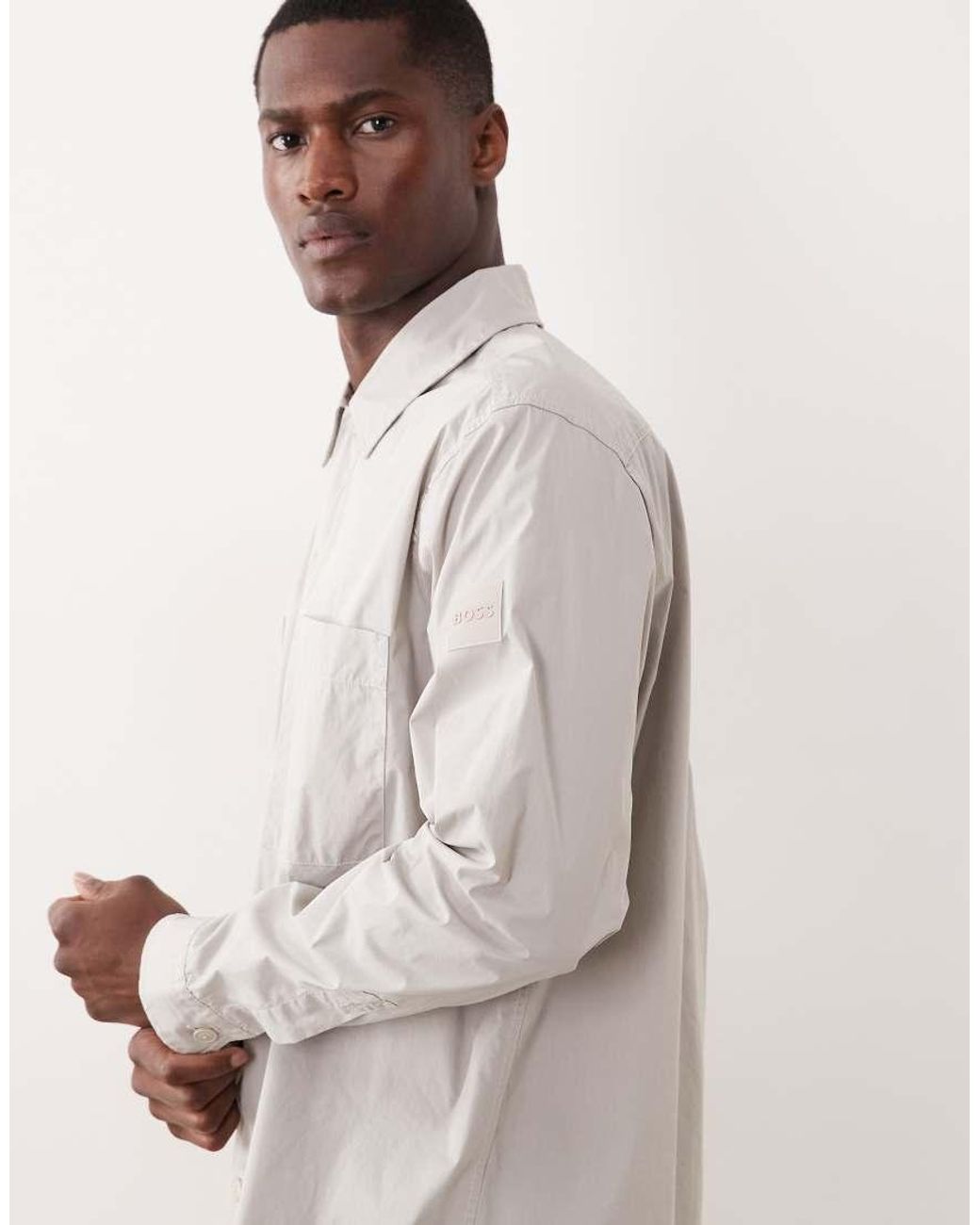Boss Gray Hugo Boss Longsleeve Button Up Shirt for men