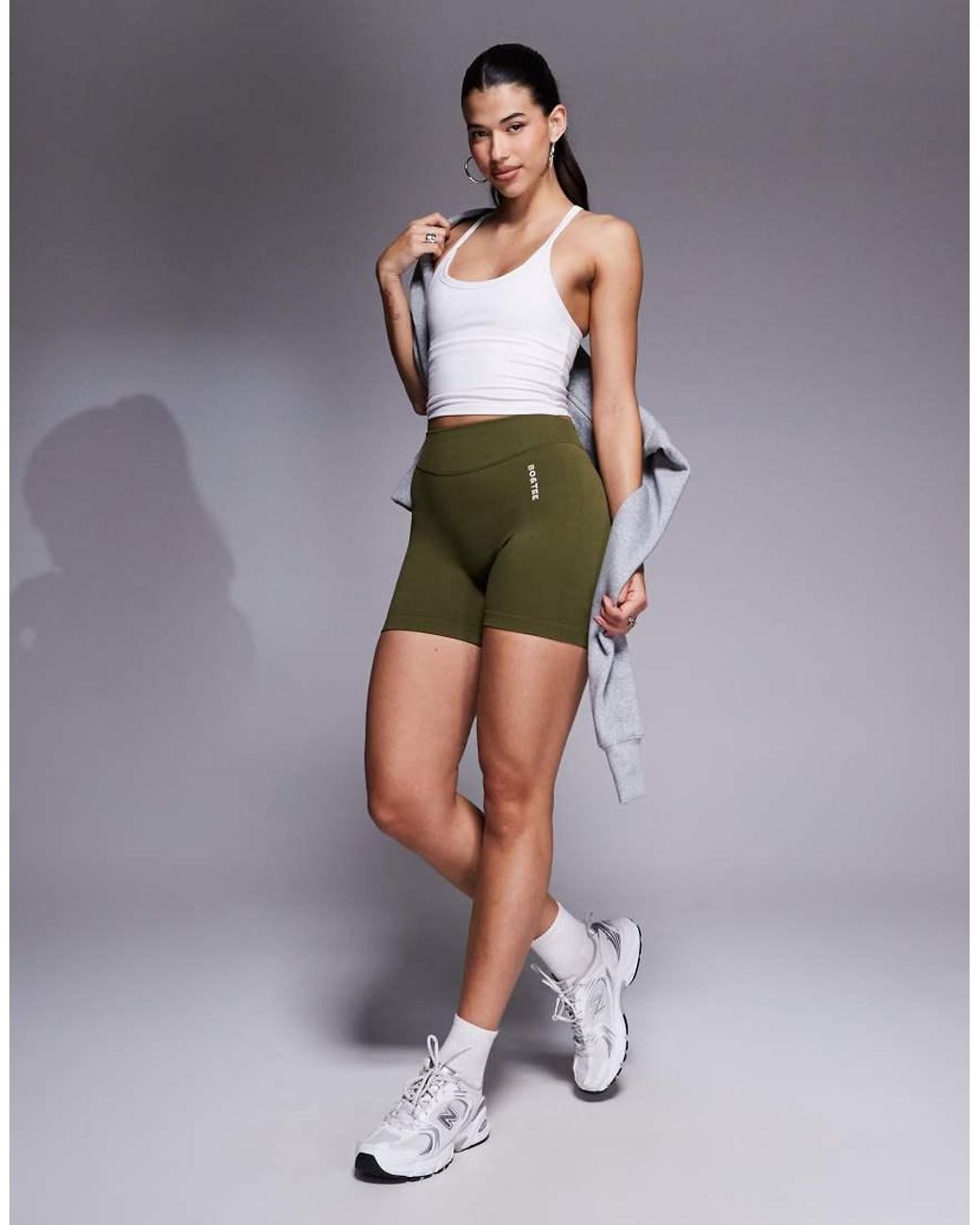 BO+TEE Gray Bo+tee Super Sculpt High Waist legging Shorts