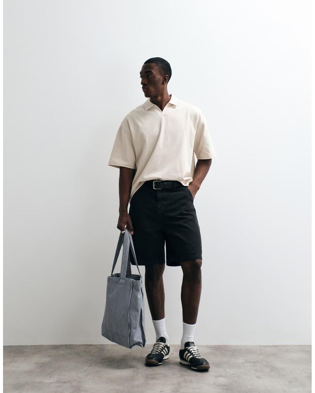 ASOS White Heavyweight Boxy Oversized Polo for men
